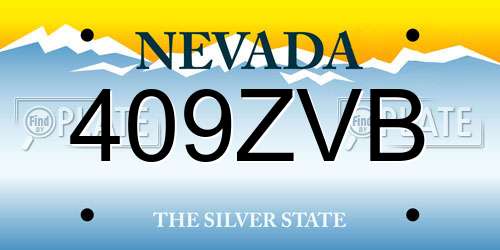 409ZVB Nevada License Plate