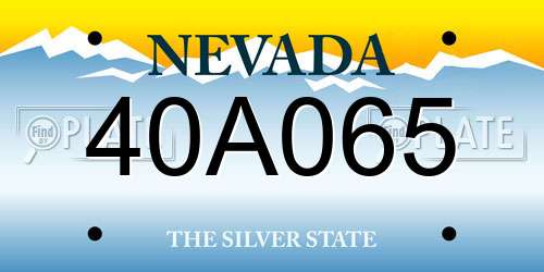 40A065 Nevada License Plate