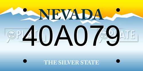 40A079 Nevada License Plate