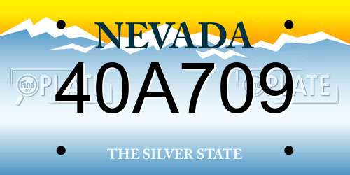 40A709 Nevada License Plate