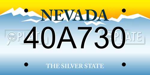 40A730 Nevada License Plate