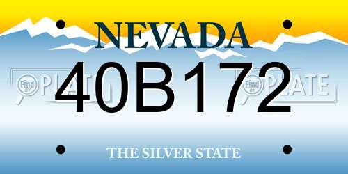 40B172 Nevada License Plate