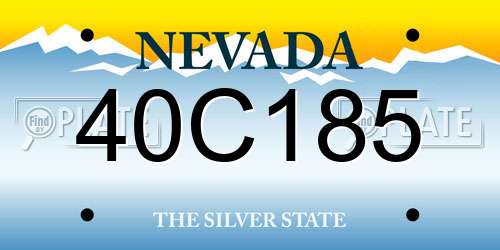 40C185 Nevada License Plate