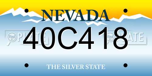 40C418 Nevada License Plate