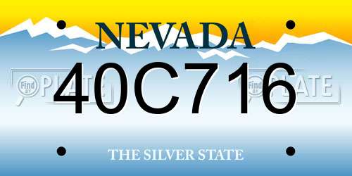 40C716 Nevada License Plate
