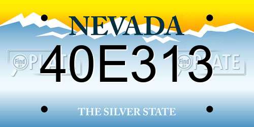 40E313 Nevada License Plate