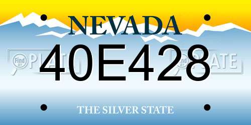 40E428 Nevada License Plate