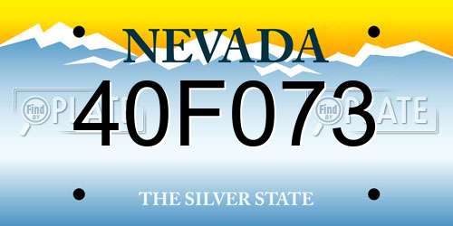 40F073 Nevada License Plate