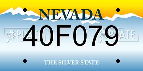 40F079 Nevada License Plate