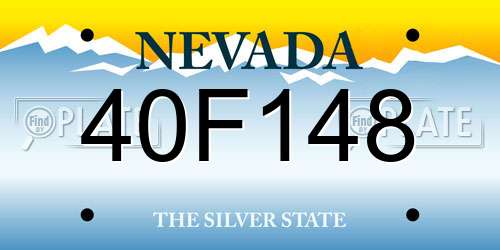 40F148 Nevada License Plate