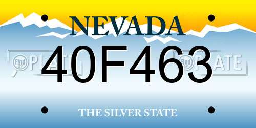 40F463 Nevada License Plate