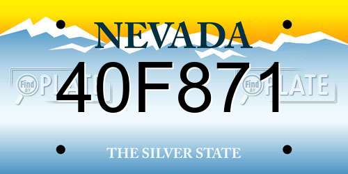 40F871 Nevada License Plate