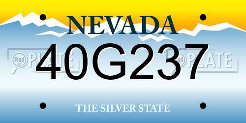 40G237 Nevada License Plate