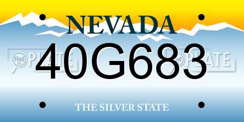 40G683 Nevada License Plate