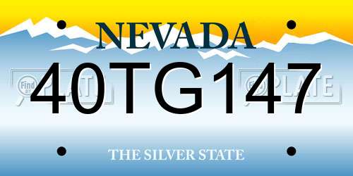 40TG147 Nevada License Plate