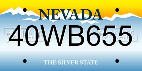 40WB655 Nevada License Plate