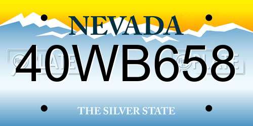 40WB658 Nevada License Plate