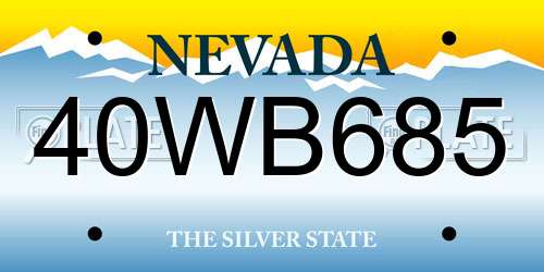 40WB685 Nevada License Plate