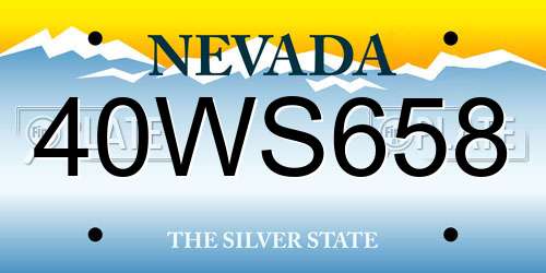 40WS658 Nevada License Plate