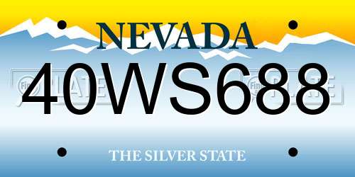 40WS688 Nevada License Plate