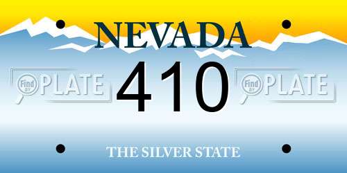 410 Nevada License Plate