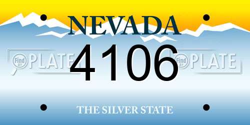 4106 Nevada License Plate