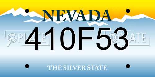 410F53 Nevada License Plate
