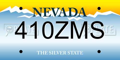 410ZMS Nevada License Plate