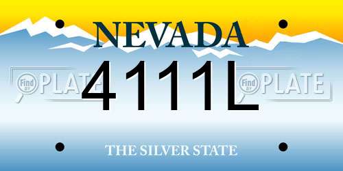4111L Nevada License Plate