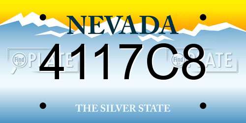 4117C8 Nevada License Plate