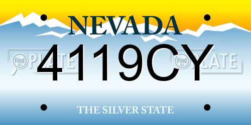 4119CY Nevada License Plate