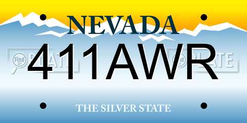 411AWR Nevada License Plate