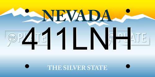 411LNH Nevada License Plate