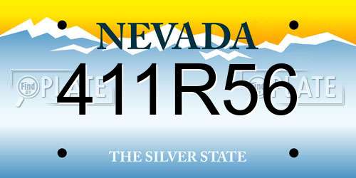 411R56 Nevada License Plate