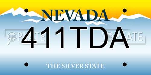 411TDA Nevada License Plate