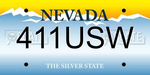 411USW Nevada License Plate