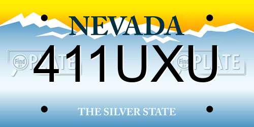 411UXU Nevada License Plate