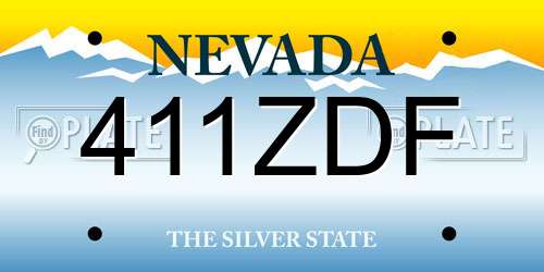 411ZDF Nevada License Plate