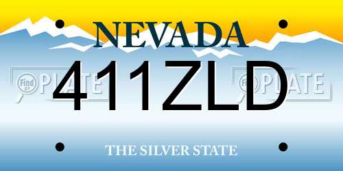 411ZLD Nevada License Plate