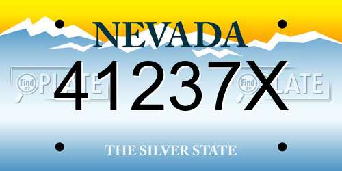 41237X Nevada License Plate