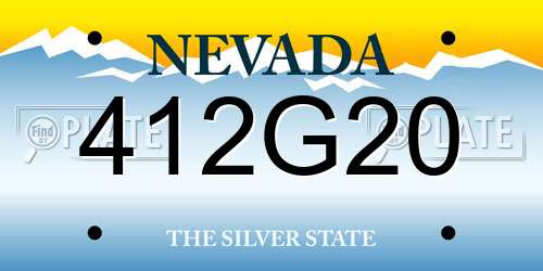 412G20 Nevada License Plate