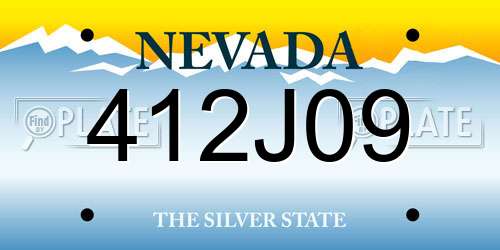 412J09 Nevada License Plate
