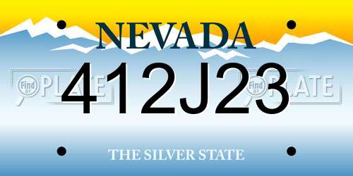 412J23 Nevada License Plate