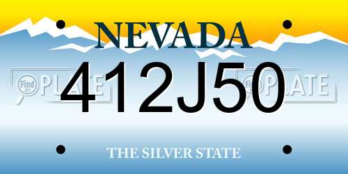 412J50 Nevada License Plate