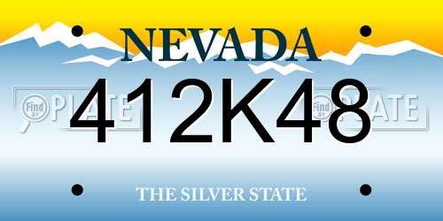 412K48 Nevada License Plate