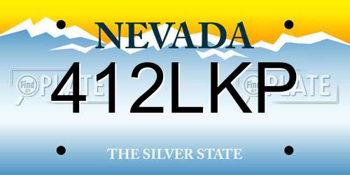 412LKP Nevada License Plate