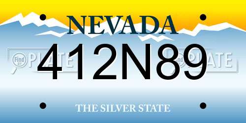 412N89 Nevada License Plate