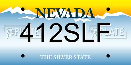 412SLF Nevada License Plate