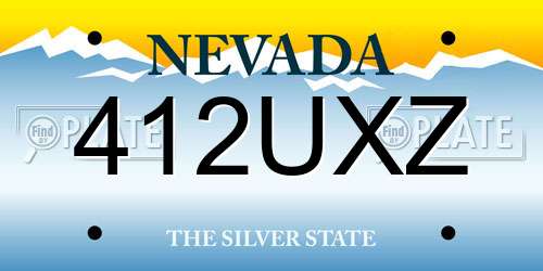 412UXZ Nevada License Plate
