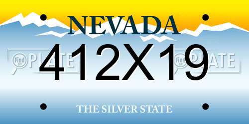 412X19 Nevada License Plate